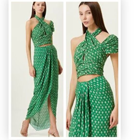 Johanna Ortiz Merecumbé Okeanos Tile Print Halter Top size 8 $1047 - Picture 1 of 14